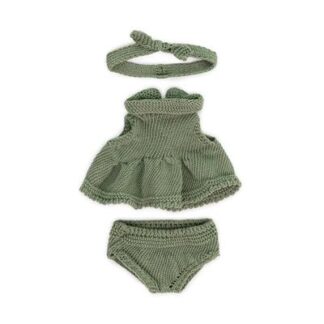 Miniland | poppenkledingset | meisje 21cm | groen | Houten Aap