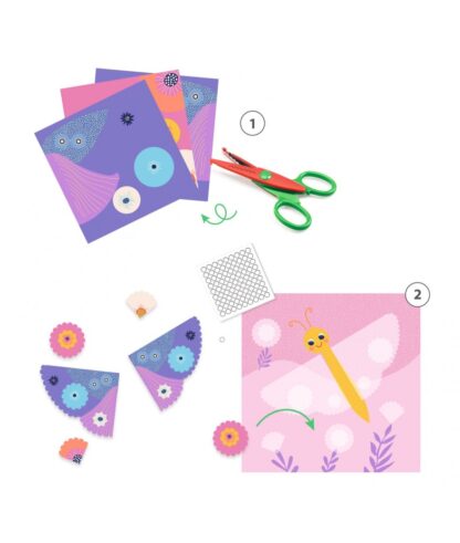 Djeco | Creatief met papier | kartelranden knippen | Houten Aap