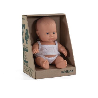 Miniland | babypop | Europese jongen | 21cm | Houten Aap